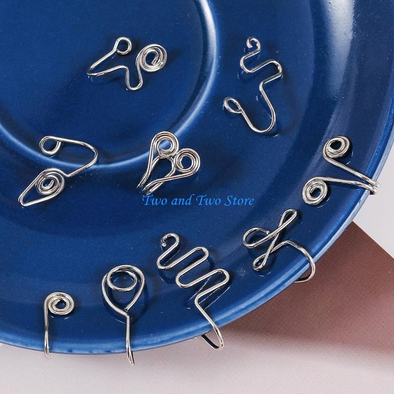 HX6F 9Pieces/Set Non-Pierced Body Jewelry Nose Clip On Fake Piercing Nose Cuff Women