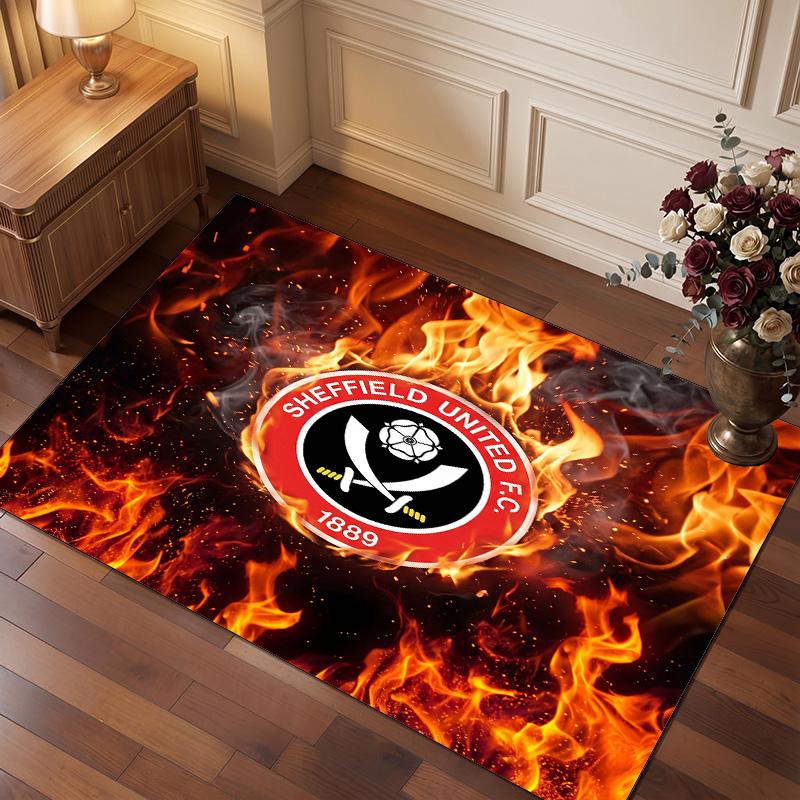 Футбольный принт Sheffield United, Ковер из хрустального бархата, Удобный, Впитывающий воду, Нескользящий, Ковер для пола в помещении