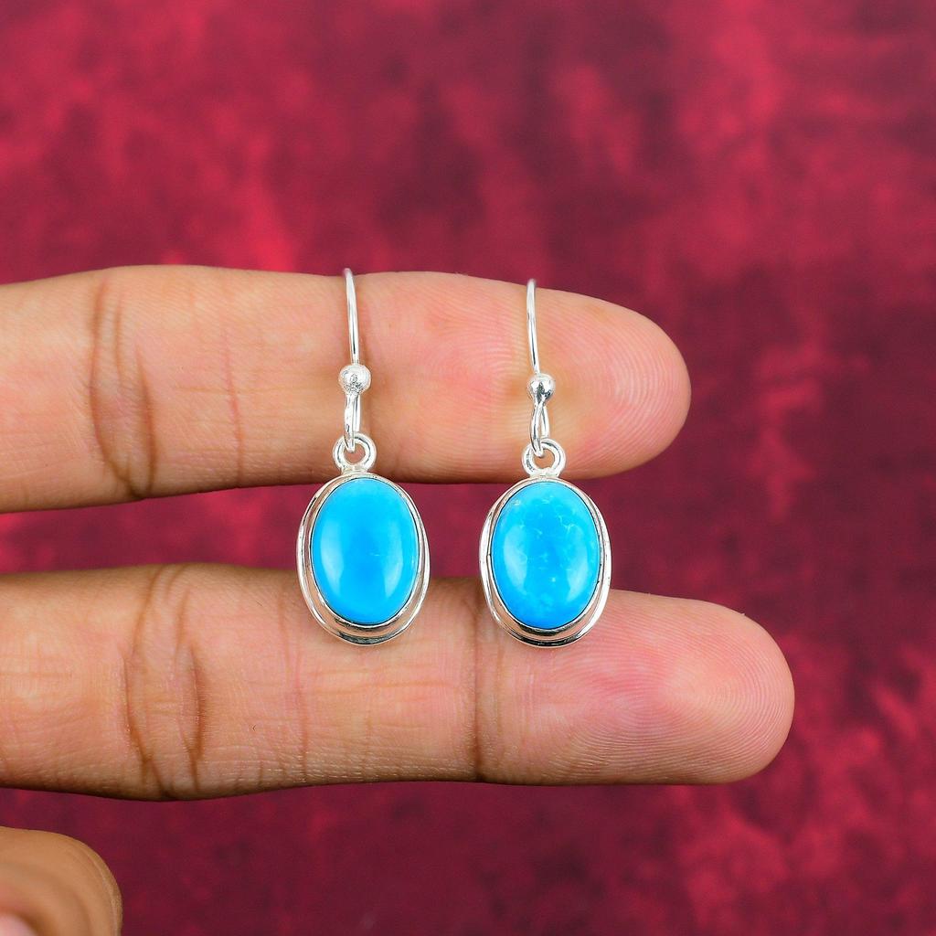 Серьги из бирюзы «Спящая красавица», ювелирные изделия из цельного серебра 925 пробы с драгоценными камнями, серьги ручной работы, на День благодарения