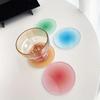 1/4Pcs Gradient Acrylic Round Coaster Sunset Gradient Heat Coffee Cup Pad Hot Drink Round Mug Mats Kitchen Dining Table Decor