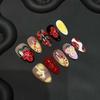 10PCS Gentle False Nails with Smudging Design Natural Unbreakable Nail Simple Wear for Working Dating or Partying