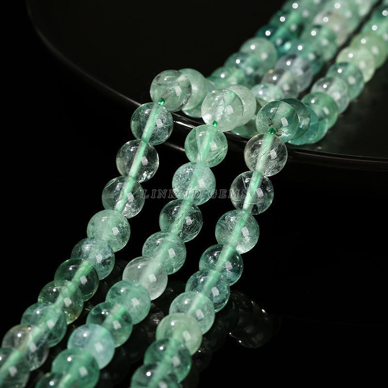 Jingde Jewelry Браслет из натурального зеленого флюорита с круглыми бусинами - Полуфабрикат, отдельные бусины для DIY ювелирных аксессуаров