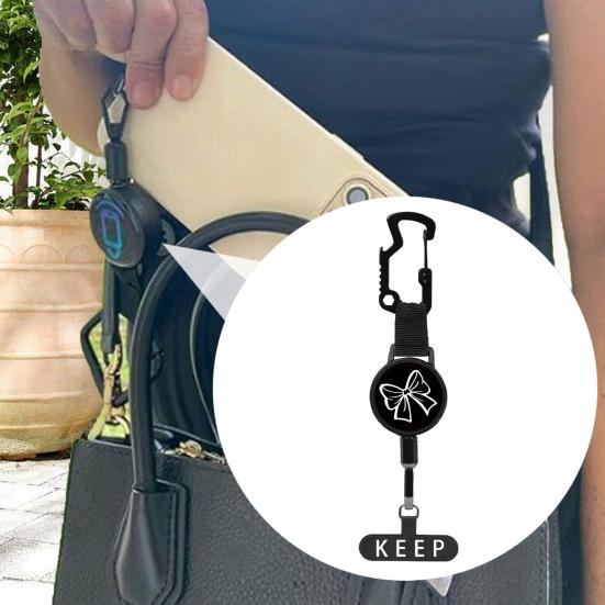 Пряжка для мобильного телефона Выдвижной держатель с шнуром 60 см для быстрого доступа Нержавеющая сталь Противоугонный ремень-зажим Аксессуар для телефона