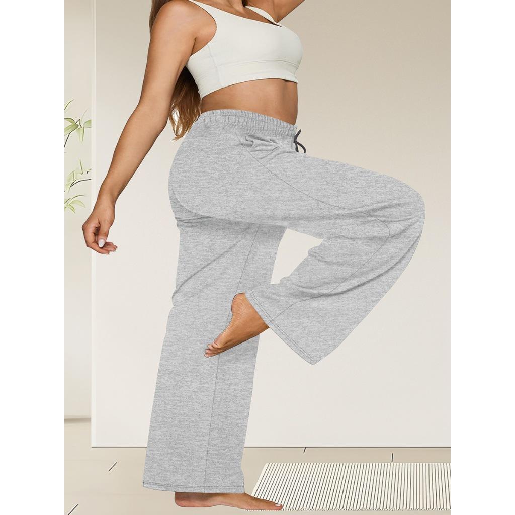 Женские свободные повседневные брюки большого размера с широкими штанинами и завязками на шнурке с карманами