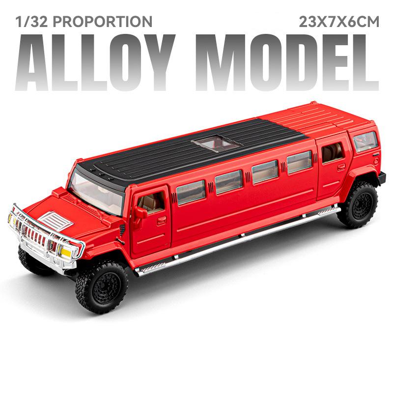 НОВЫЙ 1/32 Hummer H2 Лимузин Сплав Модель Автомобиля Игрушка Литье под Давлением Металлическое Литье Звук и Свет Автомобильные Игрушки для Детей Транспортное Средство