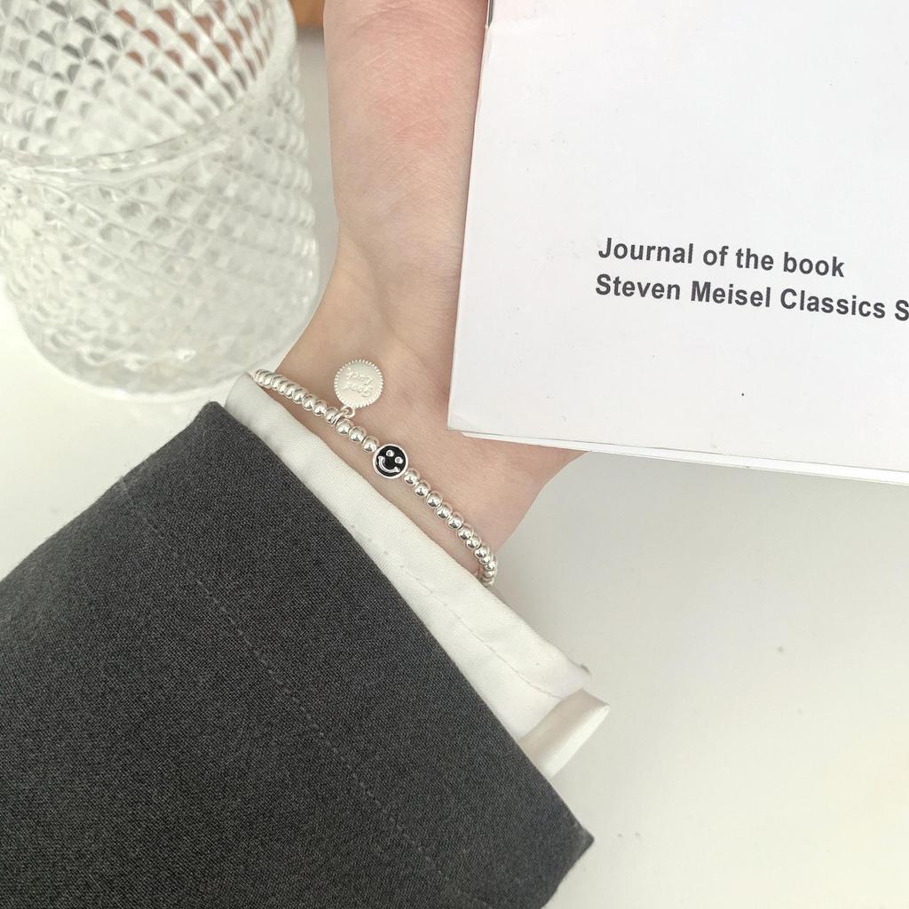 Браслет из разноцветных бусин Smiley из серебра 925 пробы для женщин — модный, стильный и универсальный