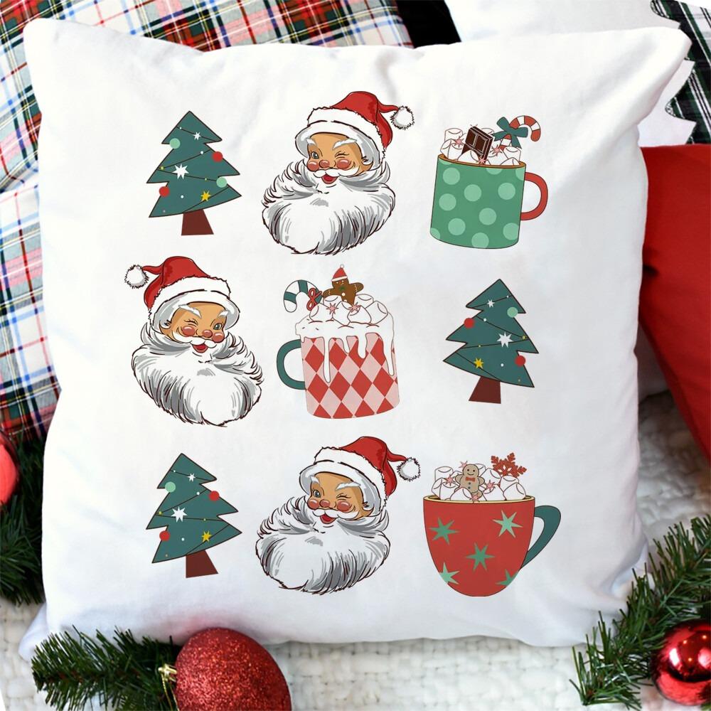 Чехол для подушки с рождественским узором для дивана, чехол для подушки с рождественским принтом, декор для комнаты для рождественской вечеринки