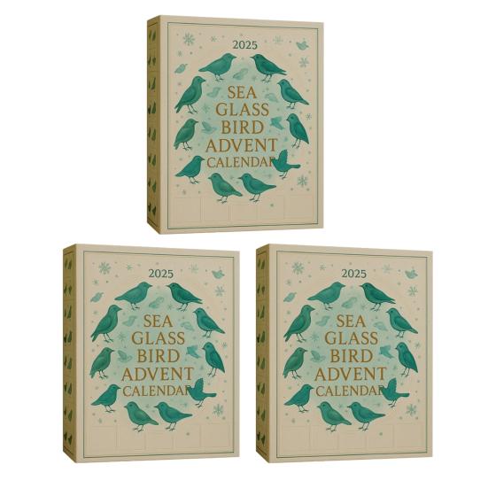 Календарь ожидания Рождества «Птица из морского стекла» 2025 24-дневная коробка для отсчета дней до Рождества с акриловыми украшениями в виде птиц Уникальный праздничный подарок для любителей природы