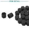 ACROPIX Гайки для колес автомобиля 15 мм Гайки ступицы с колпачками Защитные колпачки от пыли Черные 20 шт.