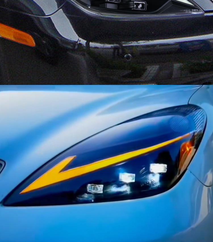 Светодиодные тройные фары с ДХО и последовательными поворотниками для Lexus ES 02-05