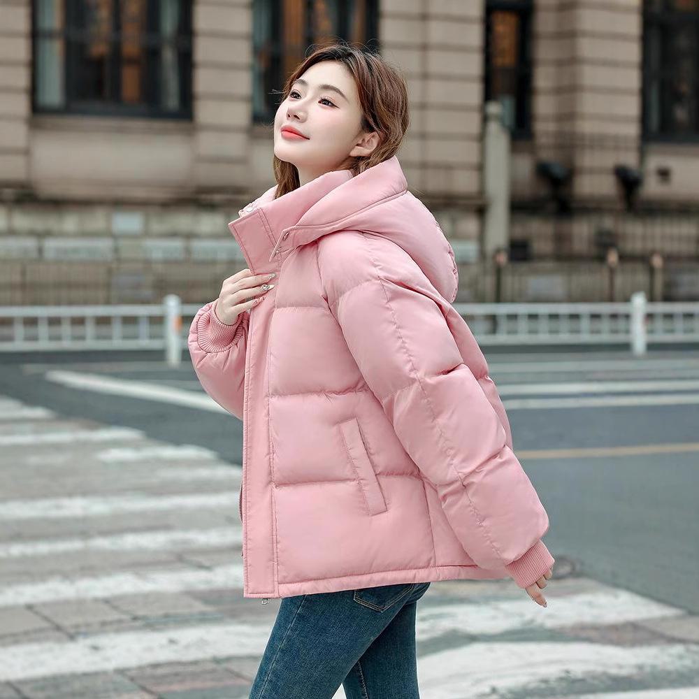 Женское свободное толстое зимнее пуховое хлопковое пальто 2024 года в корейском стиле