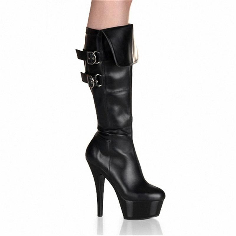 Зимние черные высокие ботинки на очень высоком каблуке 15 см с круглым носком, женские супермодные ботинки с липкой подошвой