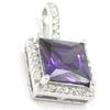 [I3971] - Silver Pendant 'Celestina' White Amethyst (rhodium-plated) - 10x10 Mm