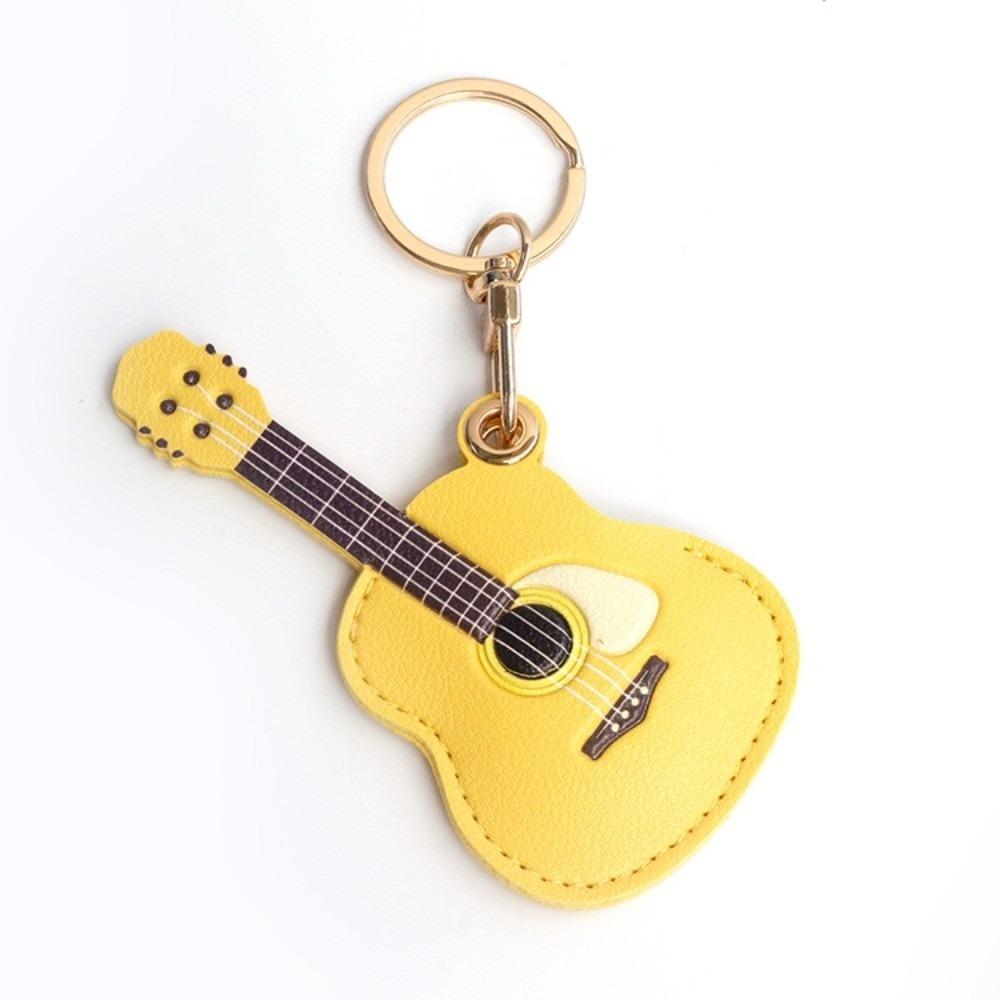 Кожа PU Подвеска-гитара Брелок Креативный Брелок для карты контроля доступа Подарок для энтузиаста гитары