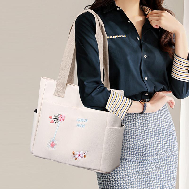 2025 Новая Мода Вышитая Сумка Большая Вместимость Легкая Многокарманная Сумка Через Плечо Досуг Джокер Дорожная Сумка