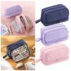4 Partitions Large Pencil Case Pen Bag School Student Pencil Cases Cosmetic Bag Stationery Organizer Office Supply