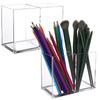 2 шт. акриловый держатель для ручек акриловый горшок для ручек, 2 отделения держатель для ручек квадратный акриловый органайзер для карандашей прозрачный стаканчик для ручек Cl