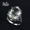 Natural Green Amethyst Big Gem Ring 925 Sterling Silver Fashion Jewelry Women's Anniversary Gift