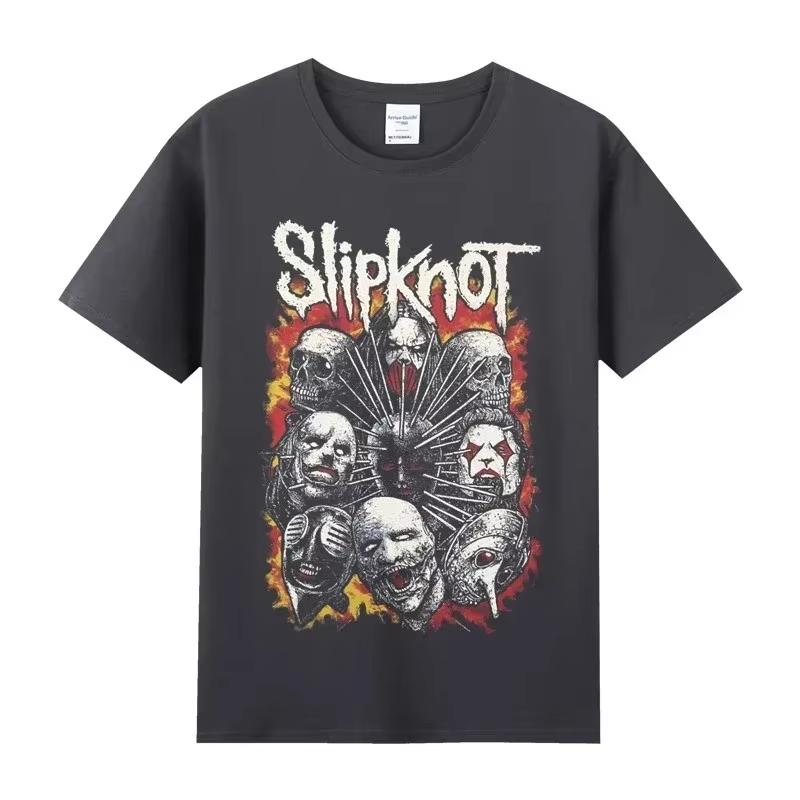 Vintage Slipknots Prepare for Hell Tour Black Women Tshirt Heavy Metal Rock Band Men Women Hip Hop Aesthetic Graphic Tshirt Y2k