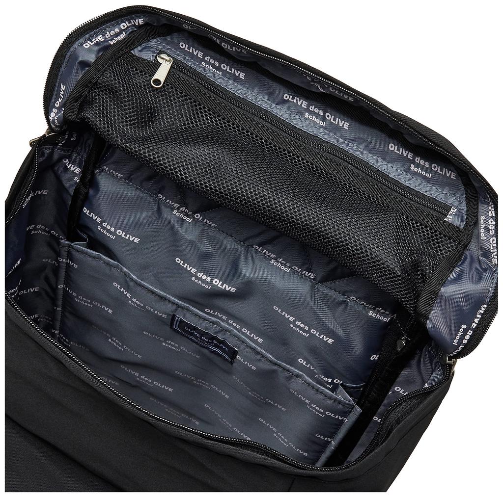 de Olive Zippered logo print daypack 30L for school 2K30032 Girls 11 Black x Mint F [Olive School]