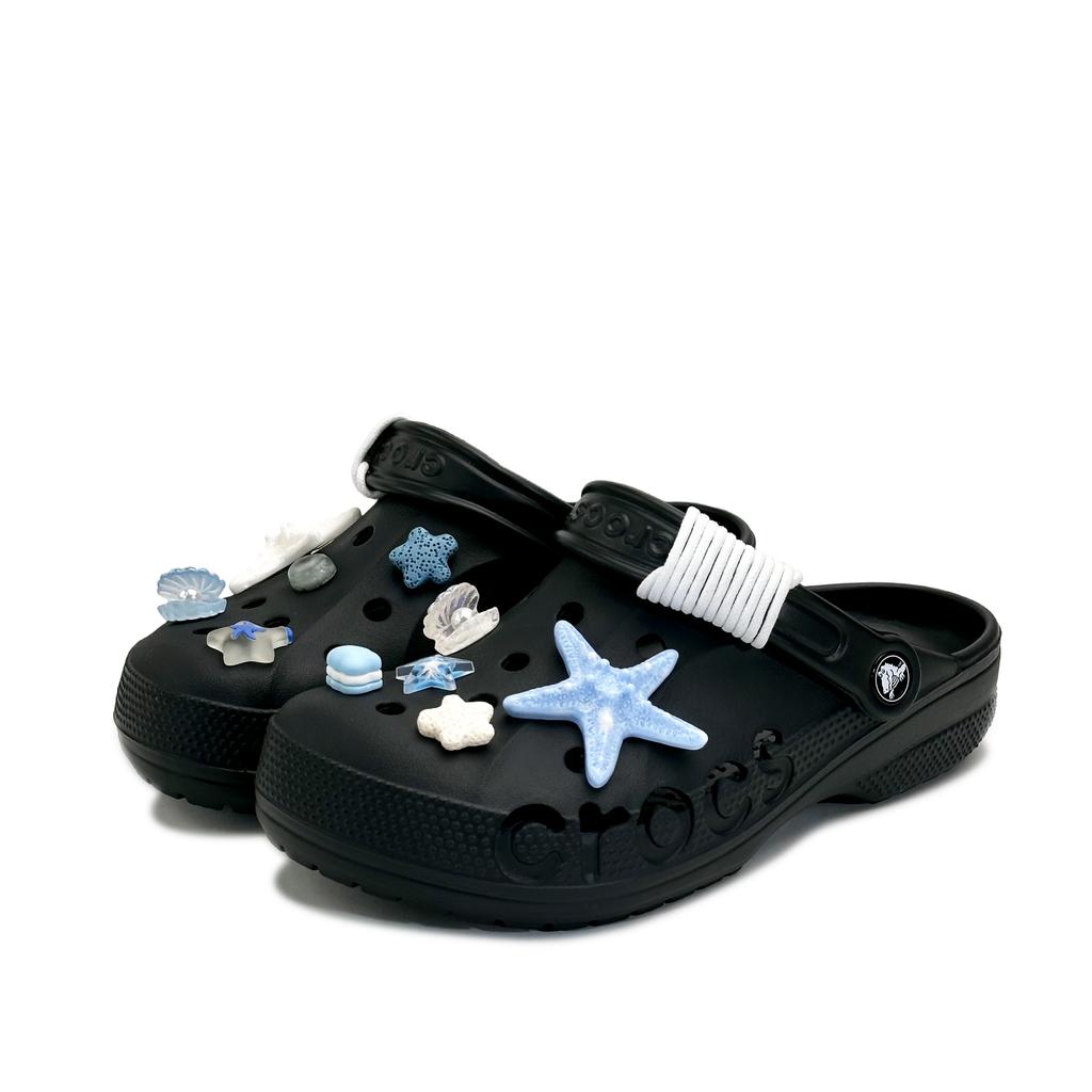 Crocs Baya EVA Морская звезда Свежий и Простой Модный и Универсальный Повседневный Повседневный Обувь с отверстиями Одинаковая для мужчин и женщин Черный