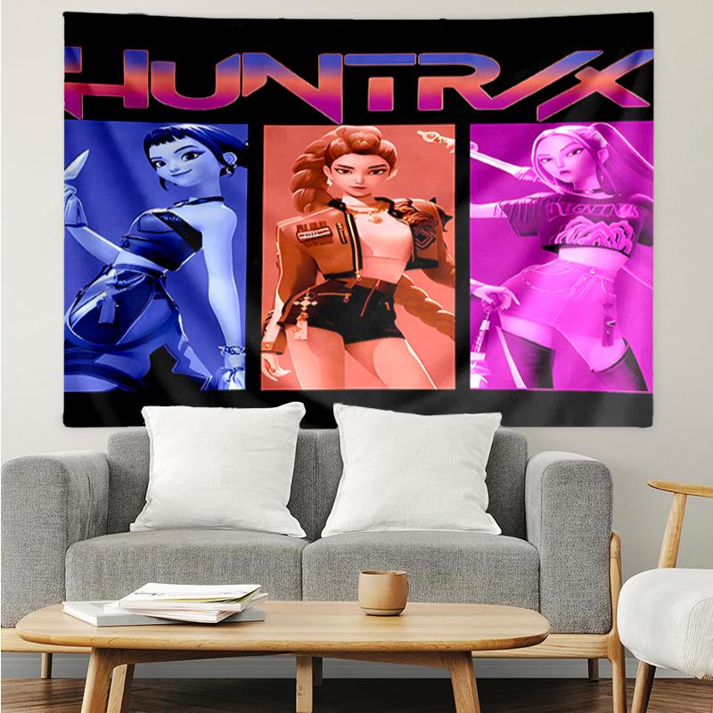 Kpop Hunter11 Tapestry for Bedroom Aesthetic Classroom Tapestries Wall Hanging for Living Room Dorm Office,Ideal Creative Gift