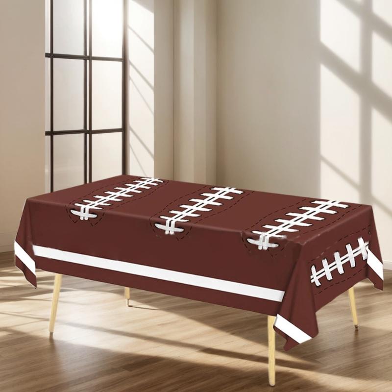 2Pcs Tablecloths For Football Party Decorations Disposable Football Table Runner Perfect For Game Day Celebration