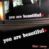 Car Rearview Mirror Stickers Creative PVC Vinyl Akeup Mirror Rearview Mirror You Are Beautiful  Decals Stickers Car Accessories