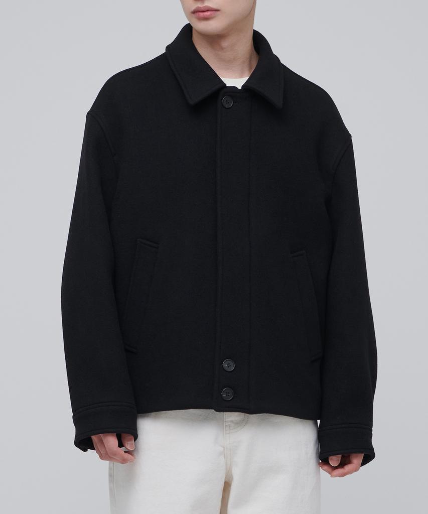 Musinsa Standard Cashmere Blend Oversized Minimal Blouson Jacket [Black]