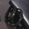 Stainless Steel Men's Retro Magnetic Leather Bracelet - European & American Style Jewelry