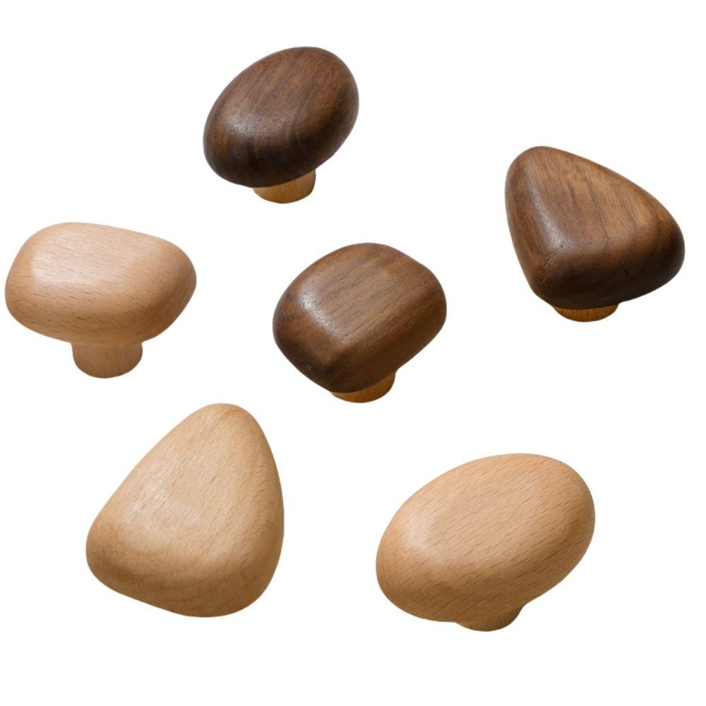 Массив дерева, Украшение для спальни, Тепло и мило, Ручка для дверцы шкафа, Креативная, Милая, В форме гальки, Ручка для дверцы шкафа/ящика