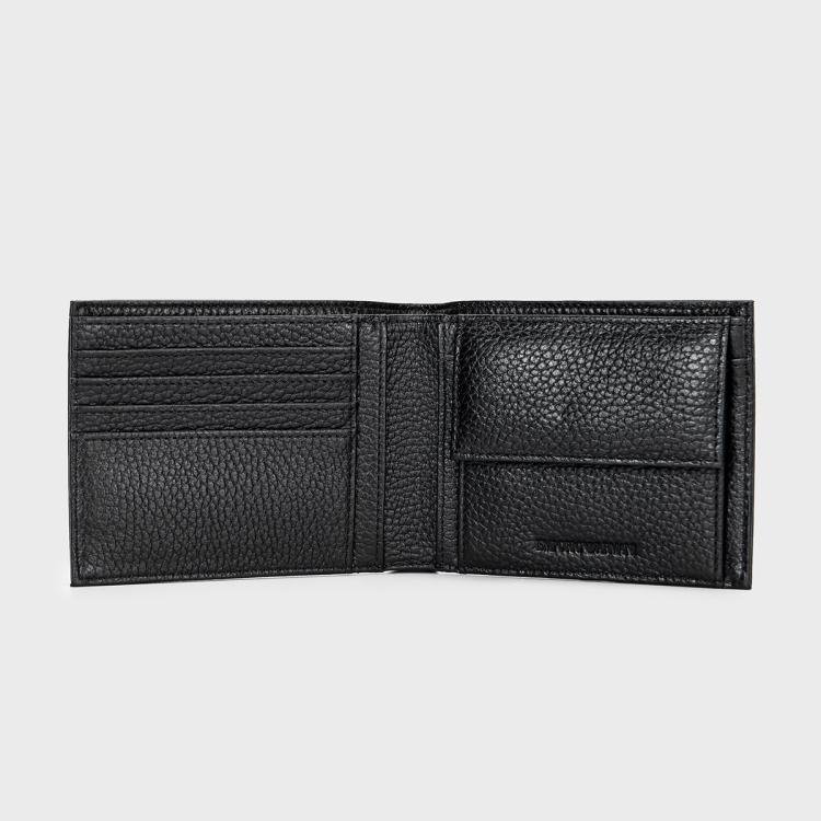 Emporio Armani Простой Логотип Повседневный Портативный Кожаный Кошелек Мужской кошелек Черный EM003591-AF19355-UC001