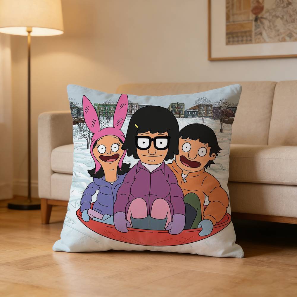Cartoon B-Bobs Burgers Pillow Case Pattern Printed Pillowcase For Living Room Sofa Cushion Cover
