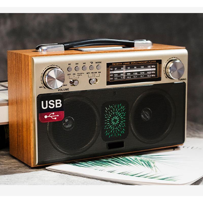 HiFi стерео портативный деревянный винтажный беспроводной Bluetooth динамик домашний уличный радио FM сабвуфер TF карта USB музыкальный плеер