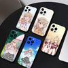 Чехол для телефона аниме Watanare для iPhone 17 16 15 14 13 12 Max Plus Силиконовый Черный Чехол