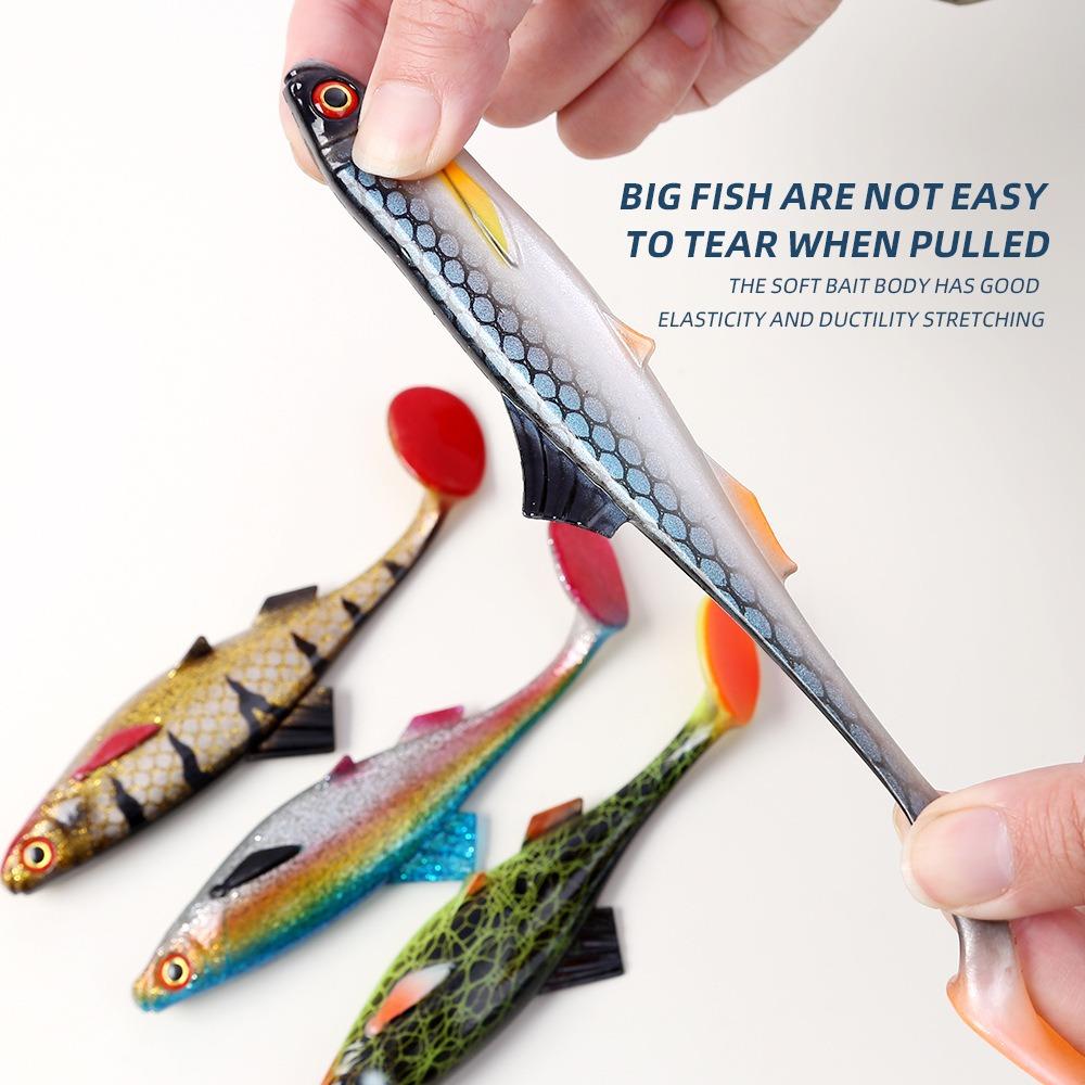Soft Bait Simulation Fishing Lure 3D Eye T Tail Soft Baits Wobblers Soft Swimbait Perch
