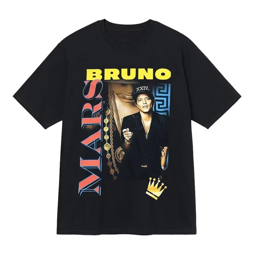 Singer Bruno Mars 24k Magic World Tour Fashion Graphics T Shirts Mens Aesthetic Hip Hop Tshirt Casual Summer Streetwear Unisex