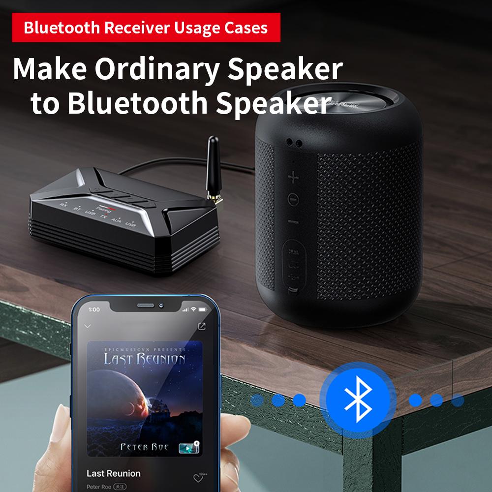 Аудио адаптер Bluetooth 5.0 Приемник-передатчик 40M HD с низкой задержкой 3 в 1 Беспроводной адаптер Bluetooth USB 3,5 мм AUX Разъем RCA для наушников для ТВ и ПК