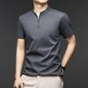 Summer New Men's Quick-drying Thin Half-zipper Mesh Short-sleeved T-shirt Men's Refreshing and Versatile Luxury Jacket
