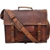 Leather Messenger Bag Vintange Satchel Bag Crossbody Bags for Men and Women Unisex Office Bag 15" Inch
