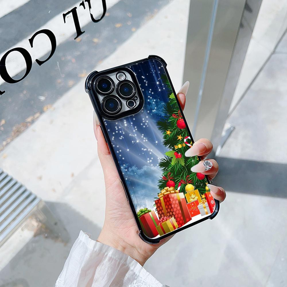 Чехлы для телефонов Ae111 Merry Christmas design с гальваническим покрытием из ТПУ для Xiaomi 11 Lite 5G Redmi Note 13 11 Pro 12C 9S 14C Huawei с защитой на четыре угла