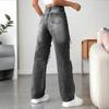 Women's High Waist Washed Women's Jeans Fashionable Versatile Straight Leg Pants