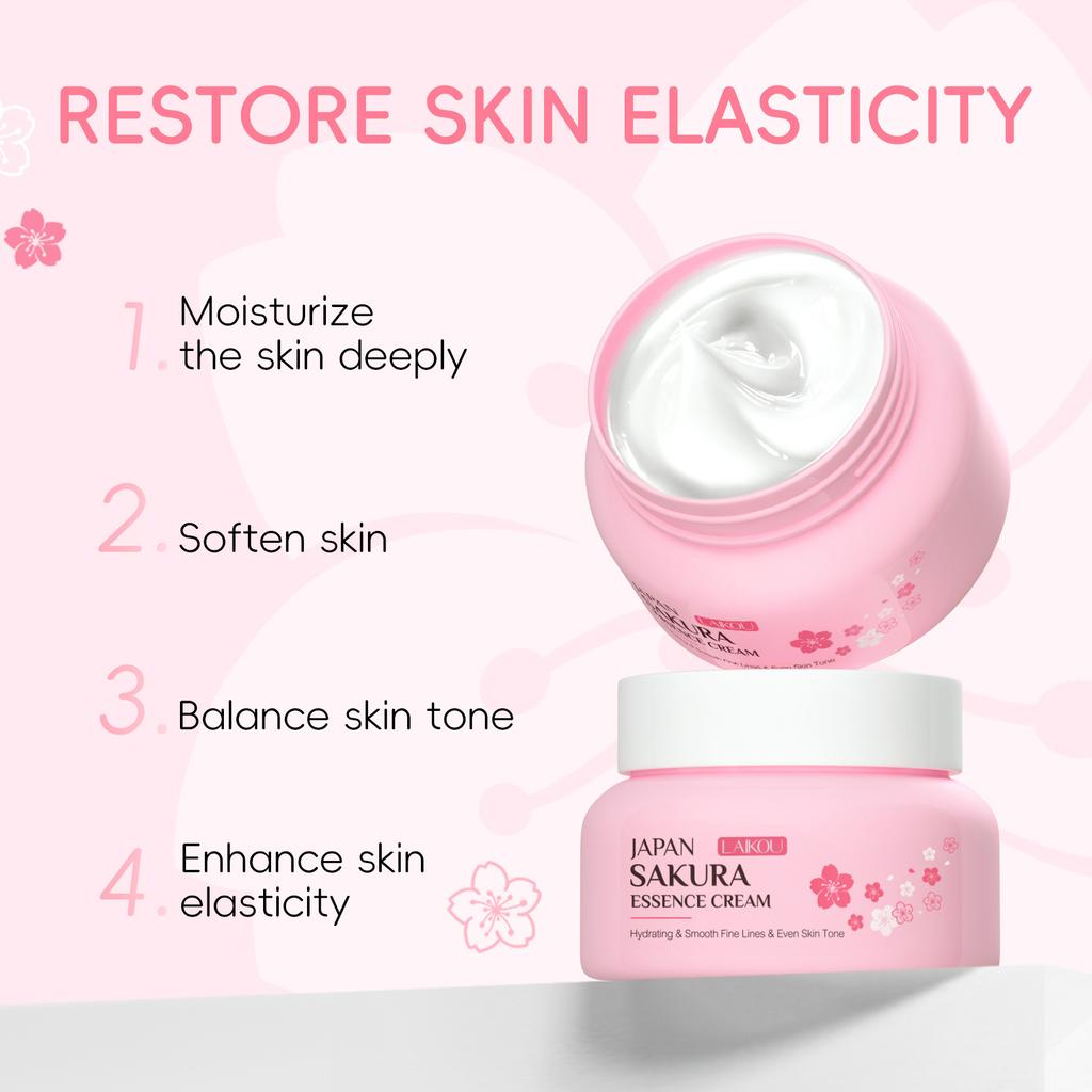 LAIKOU Japan Sakura Essence Cream Cherry Blossom Крем для лица увлажняющий, устраняющий сухость и шероховатость 60 г