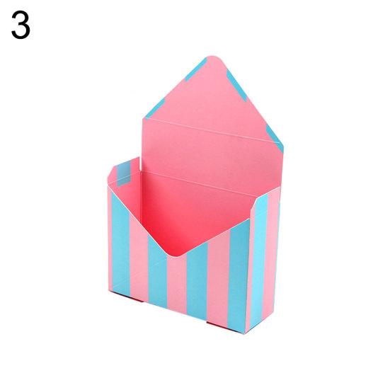 Романтический конверт в полоску, букет цветов, бумажная упаковка, держатель для коробки, подарок флориста