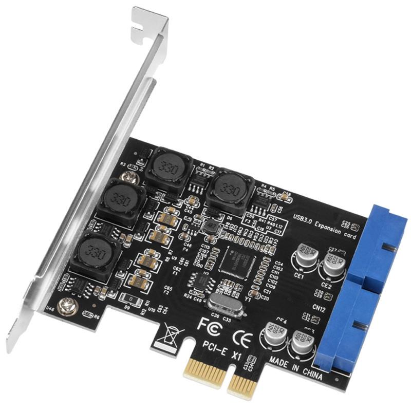 Portable PCI-e to 2Port 19Pin USB 3.0 Card Converter for Desktop Computers Computer Accessories
