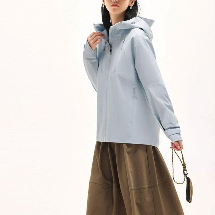 Anta Тренировочная серия однотонная куртка Water Shell с капюшоном и длинным рукавом, женская куртка Dream-Shadow-Blue 962337605-3