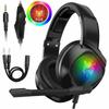K19 Surround Gaming Headphones Headset Gamer USB Wired Over Ear Earphones RGB Gamer for PS4 PS5 Xbox Series Gamers