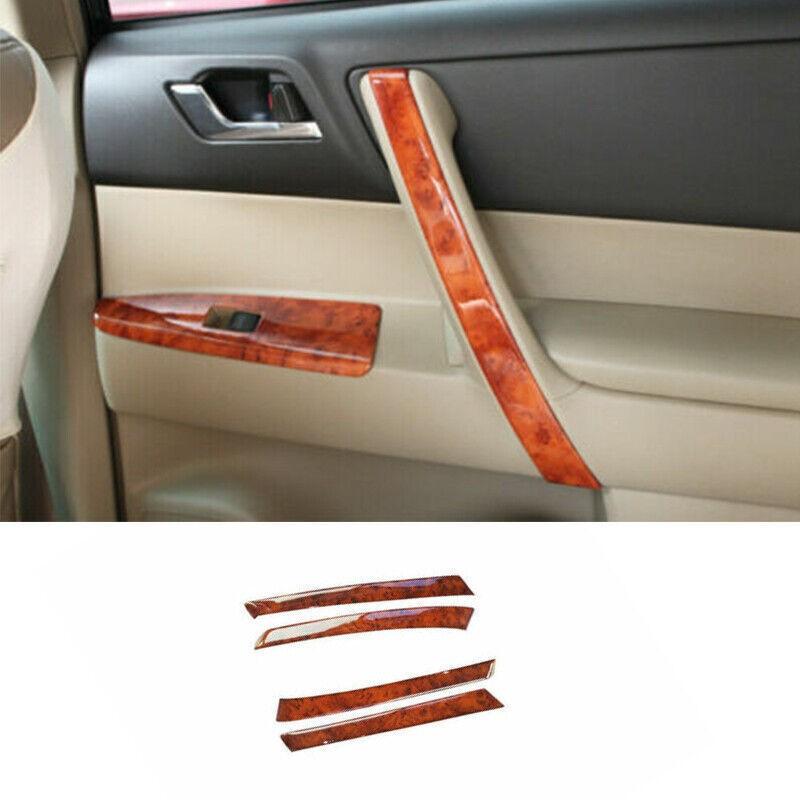 Для Toyota Highlander 2008-2013 Декоративная накладка на внутреннюю панель двери под текстуру персикового дерева 4 шт.