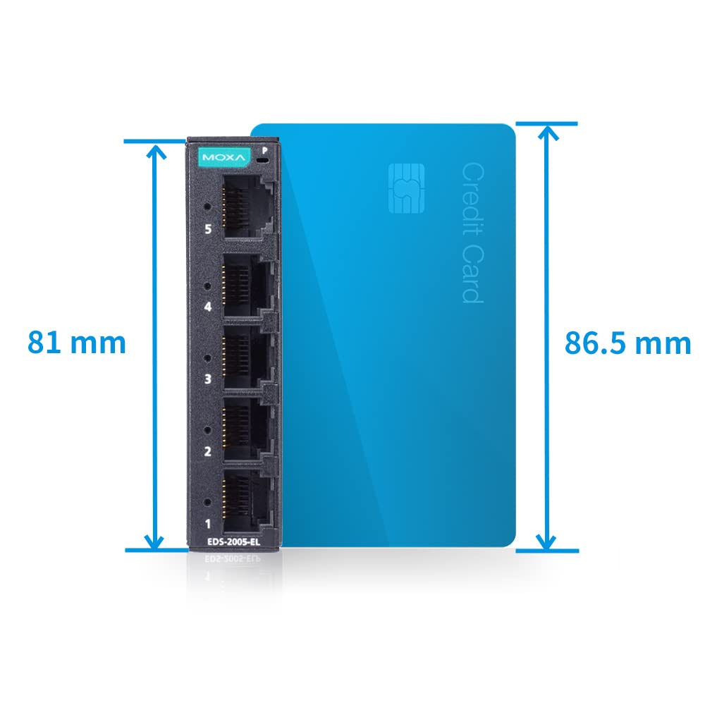 MOXA Unmanaged Ethernet Switch Compatible with Operating Temperature To Compact 5-port -10℃ 60℃ EDS-2005-EL
