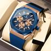 Fashion Man Watch Chronograph Date Silicone Strap Men's Wristwatch Waterproof Luminous Quartz Watches For Men